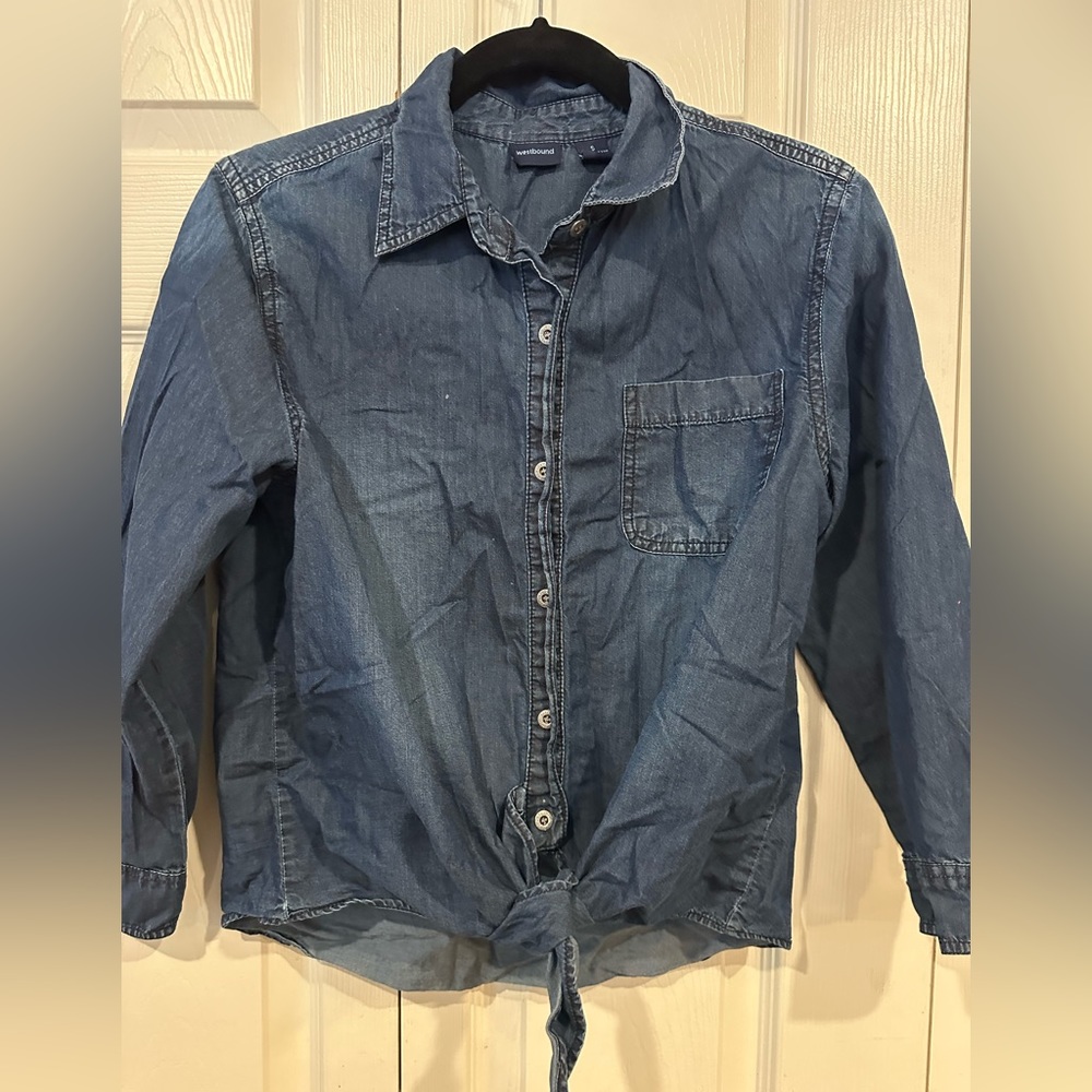 Denim button up shirt-